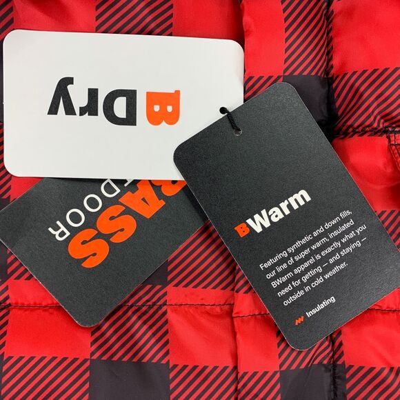 Bass Outdoor Mens Mission Plaid Field Fleece Faux-Fur Jacket Red XL - Picture 4 of 6